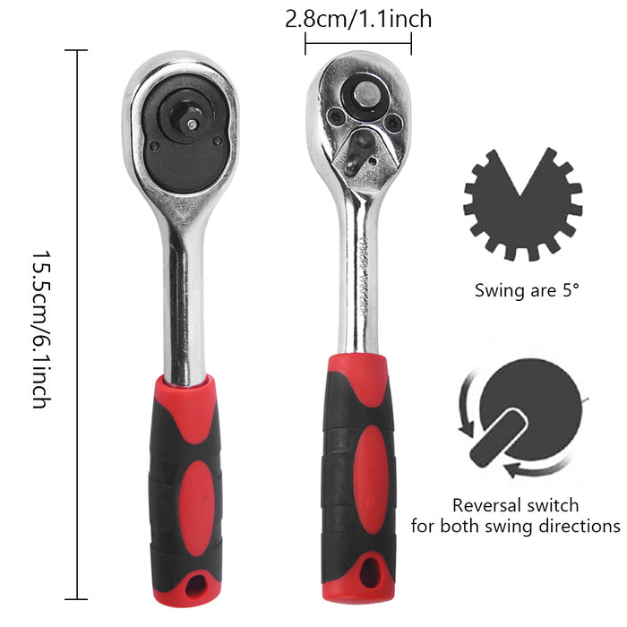 1/4" Drive Socket Set Metric Wrench Extension Bar