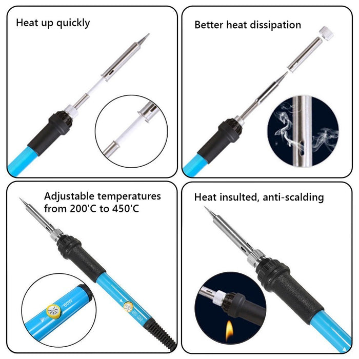 15 in 1 Electric Soldering Iron Kit Solder Welding Tool Adjustable Temperature