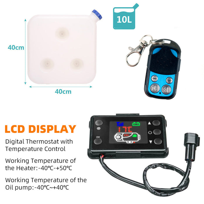 5KW Diesel Heater Remote Control Air Thermostat Tank Car Caravan RV Heating