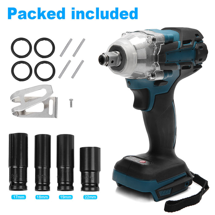 1/2" Cordless Impact Wrench Driver Brushless Rattle Gun For Makita 18V Battery