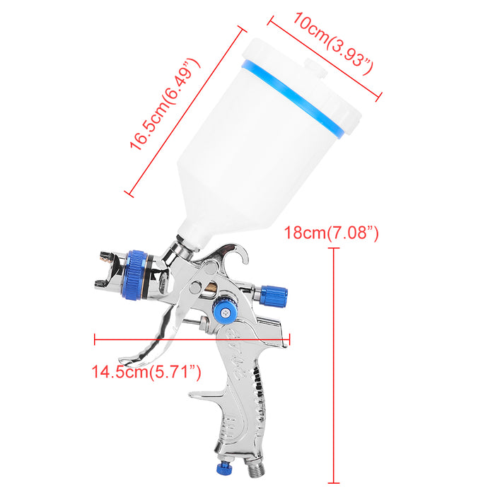 Automotive Spray Gun Gravity Feed Paint Air Sprayer HVLP Car Kit Tool 3 Nozzle