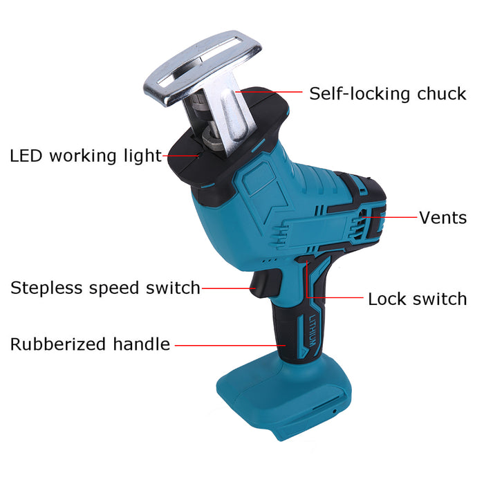 Electric Reciprocating Saw With 4 Blades Cutting Cordless For Makita 18V Battery