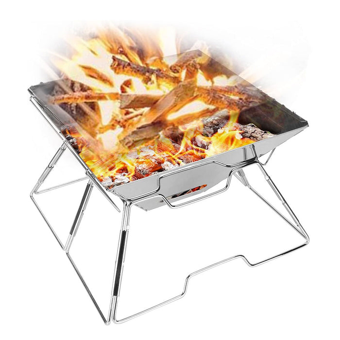 Foldable Charcoal BBQ Grill Stainless Steel Portable Folding Outdoor Camping