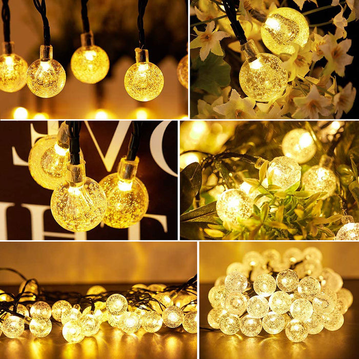 100/200 LED Solar Powered Globe String Lights Festoon Light Wedding Party Globe