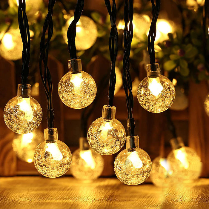 100/200 LED Solar Powered Globe String Lights Festoon Light Wedding Party Globe