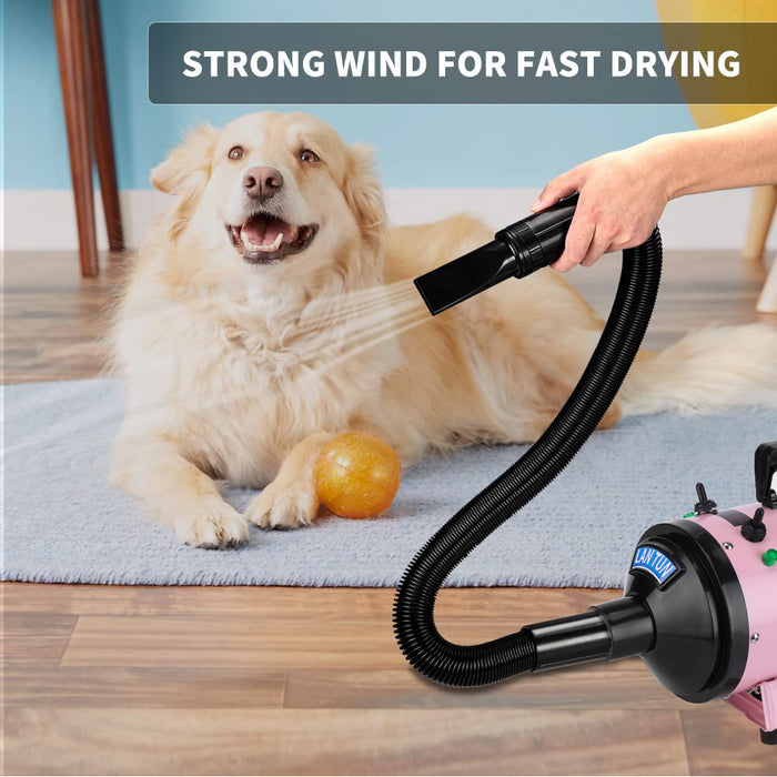 Pet Dryer Dog Grooming Tool Blow Adjustable Speed Hairdryer Hair Blower Heater