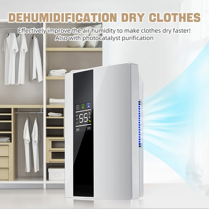 2.2L 90W Mini Dehumidifier Air Purifier Dryer Moisture Absorber Machine Portable