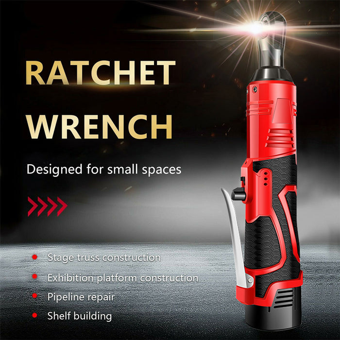 18V Electric Cordless Ratchet Gun 100N.m 3/8Inch Right Angle Wrench Rechargeable