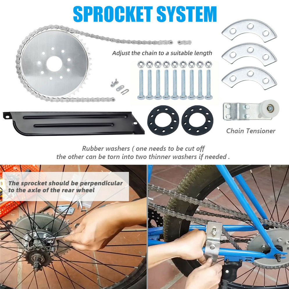 80cc Motorised Bike Kit 2-Stroke Bicycle Engine Motor Refit for 26