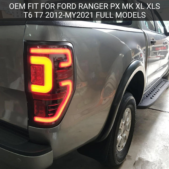 Car LED Tail Lights Fit For Ford Ranger PX MK2 Wildtrak T7 T8 2012-2021