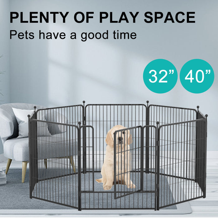 8 Panel Pet Playpen Dog Cage Enclosure Cat Puppy Exercise Metal Fence In/Outdoor