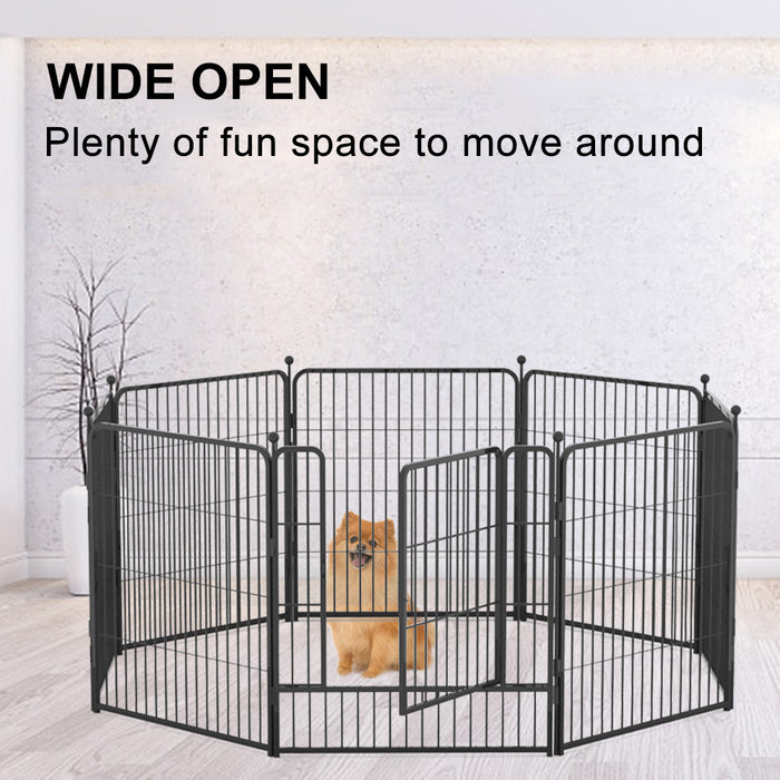 8 Panel Pet Playpen Dog Cage Enclosure Cat Puppy Exercise Metal Fence In/Outdoor