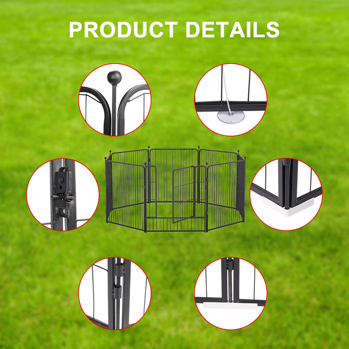 8 Panel Pet Playpen Dog Cage Enclosure Cat Puppy Exercise Metal Fence In/Outdoor