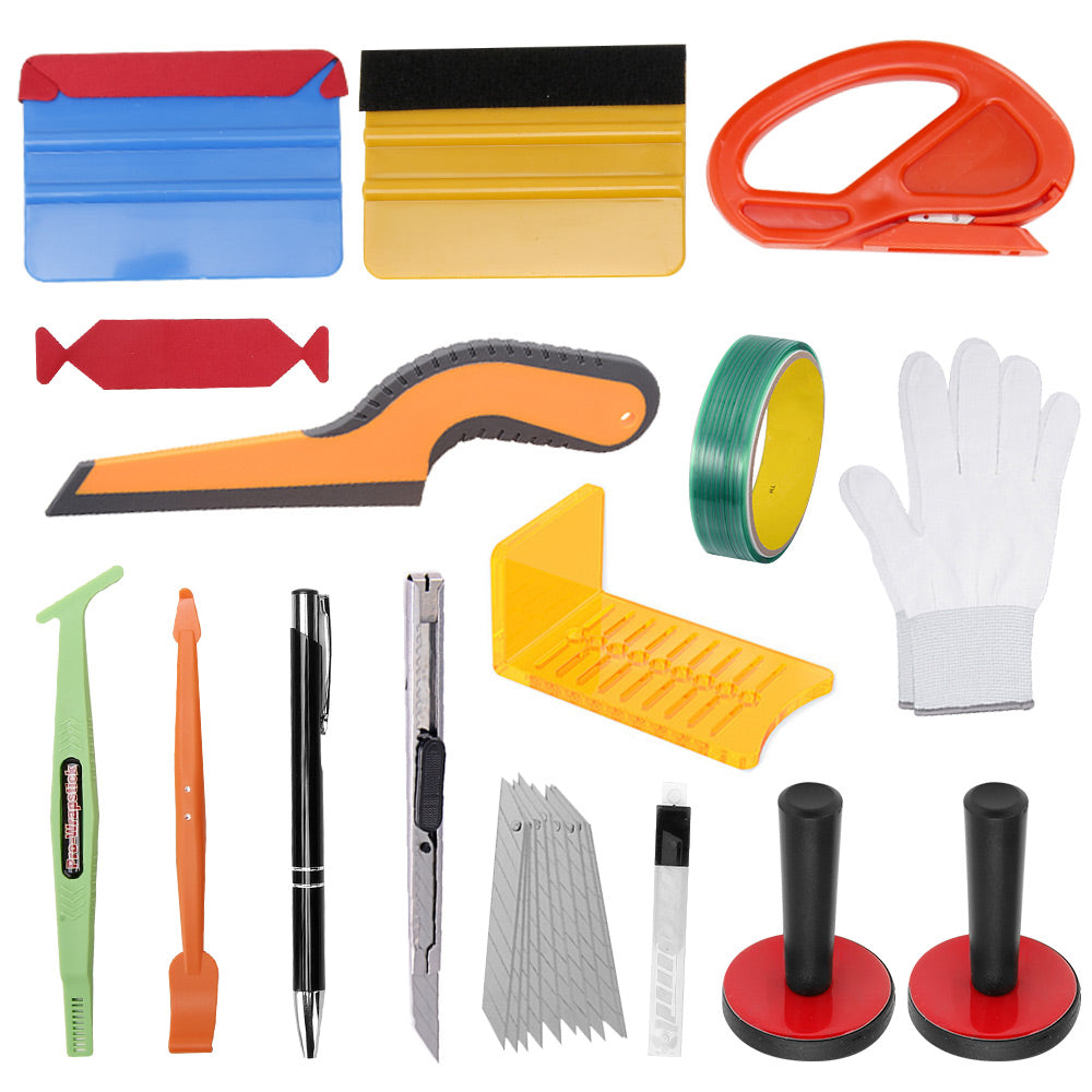 thumbnail image 2 of Deluxe Pro Car Wrap Vinyl Tools Kit – Scratch-Free Squeegee, Razor, Gloves, Magnets (EZAUTO Mix-Tool-07) 2 of 6