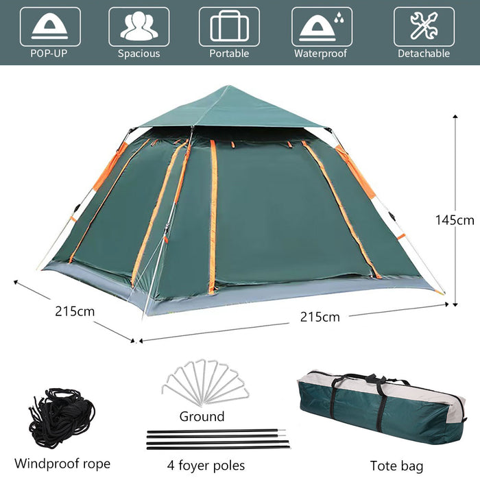 4-5 Persons Waterproof Automatic Outdoor Instant Pop Up Camping Tent UV Protect