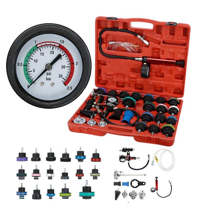 28PCS Universal Radiator Pressure Tester Adapters Vacuum Type Cooling System Kit
