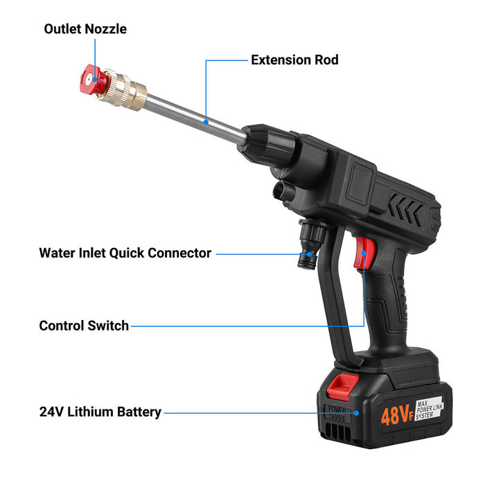 Cordless High Pressure Washer Spray Water Gun Car Wash Pressure Cleaning Machine