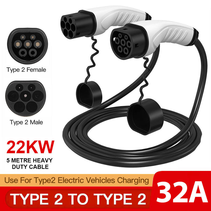 EV Power Cable Type 2 to Type 2 Charging