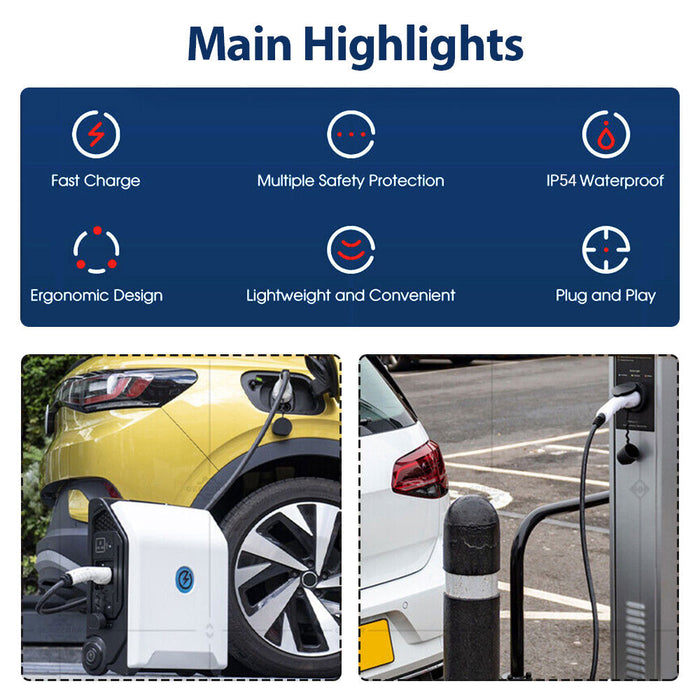 EV Power Cable Type 2 to Type 2 Charging