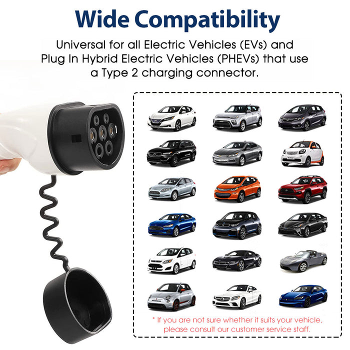 EV Power Cable Type 2 to Type 2 Charging