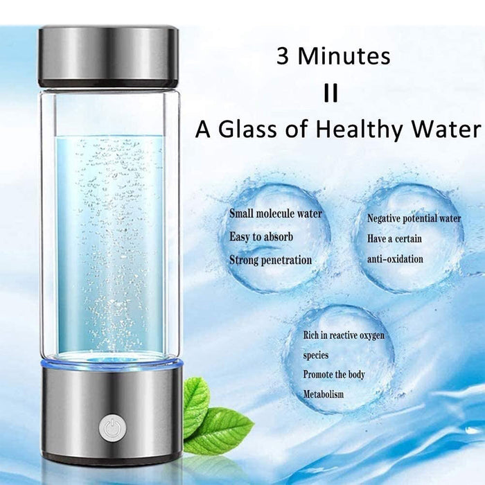 Electric Water Filter Portable Hydrogen-Rich Antioxidants Bottle Stainless Steel