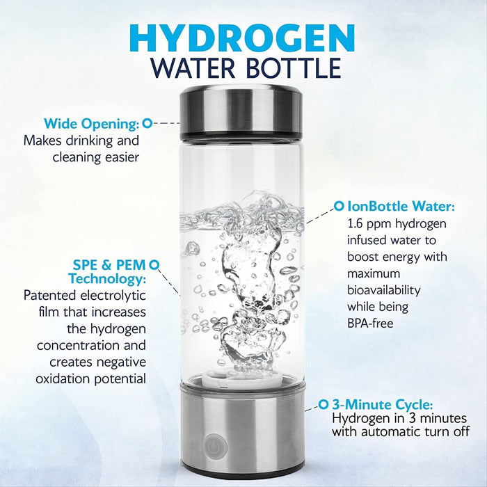 Electric Water Filter Portable Hydrogen-Rich Antioxidants Bottle Stainless Steel