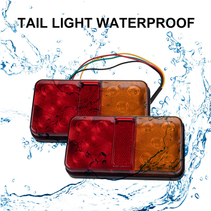 LED Trailer Tail Light Kit Pair Plug 8m 5 Core Wire Caravan Ute 7 Pin Flat Set