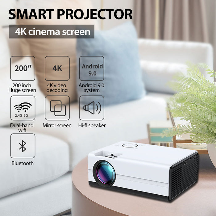 5G WiFi Pocket Projector LED Home Cinema HD 1080P HDMI W/Remote Controller