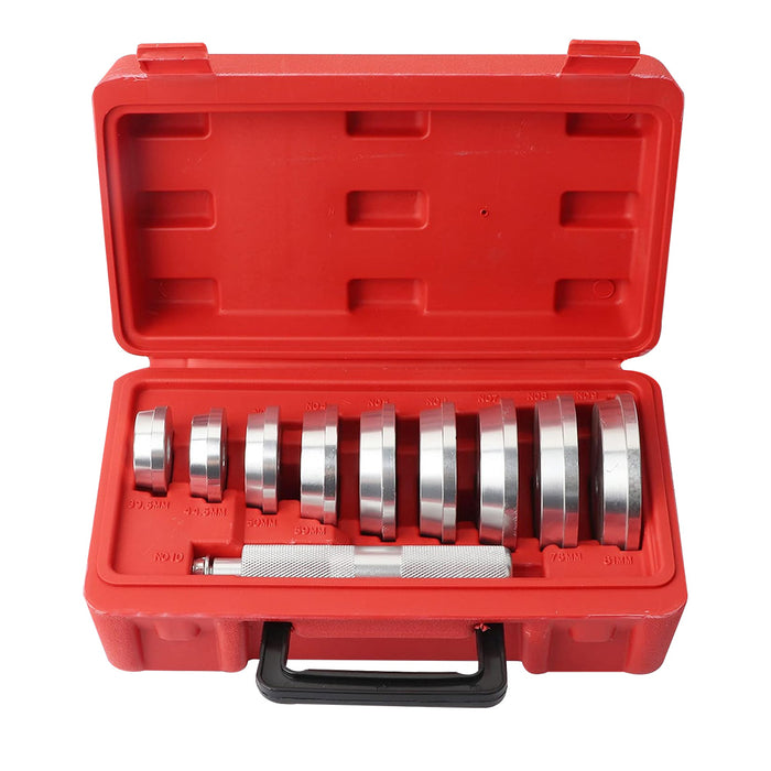 10pcs Wheel Bearing Race Seal Bush Driver Set Bushing Housing Rod Aluminium Installation Removal Puller Tool