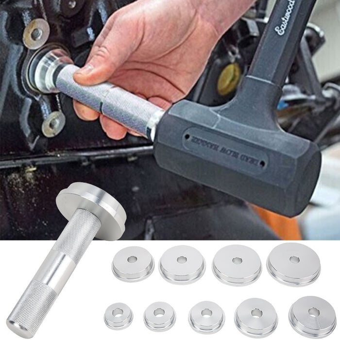 10pcs Wheel Bearing Race Seal Bush Driver Set Bushing Housing Rod Aluminium Installation Removal Puller Tool