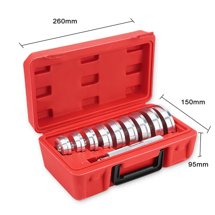10pcs Wheel Bearing Race Seal Bush Driver Set Bushing Housing Rod Aluminium Installation Removal Puller Tool