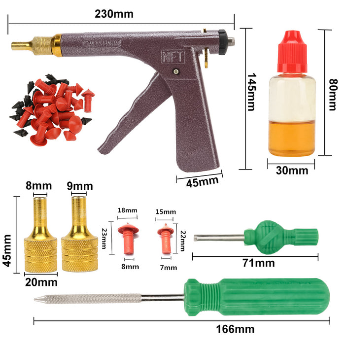 Tubeless Tire Wheel Tyre Repair Kit Mushroom Plugs Vacuum Gun Nozzle Motorcycle