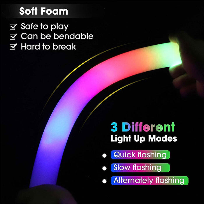 100pcs LED Glow Sticks Light Up Flashing Foam Stick for Concert Wedding Party