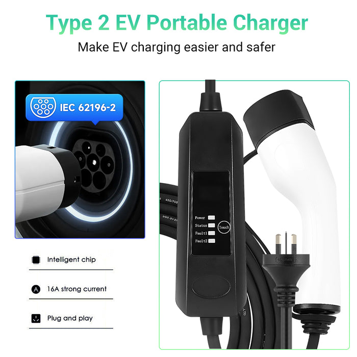 Electric Vehicle Power EV Charger Type 2 Portable Charging Cable
