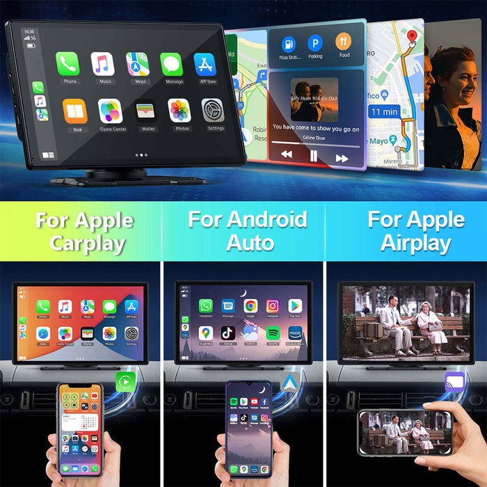 9 Inch Wireless for Apple CarPlay Android Auto Car Stereo Radio GPS/Siri/Google