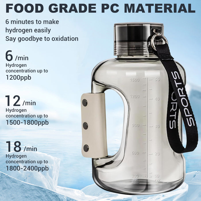 1500ML Hydrogen Water Bottle Rich Alkaline Generator Sports Travel Anti-sweat