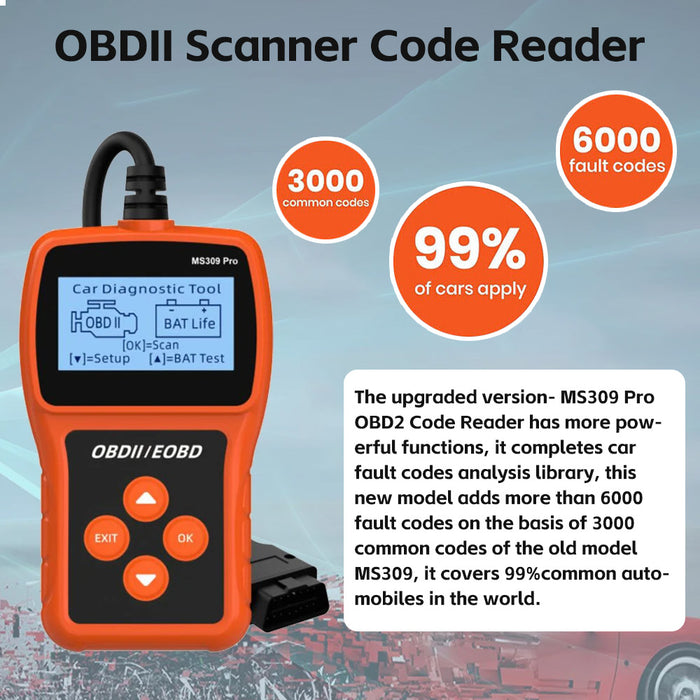 Diagnostic OBD2 Scan Tool Car Fault Scanner Check Code Reader Battery Life Test