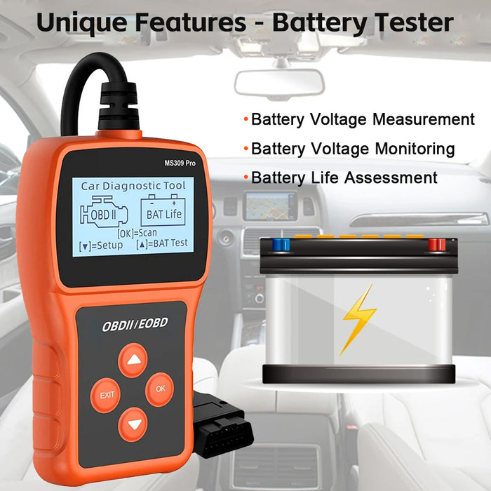 Diagnostic OBD2 Scan Tool Car Fault Scanner Check Code Reader Battery Life Test