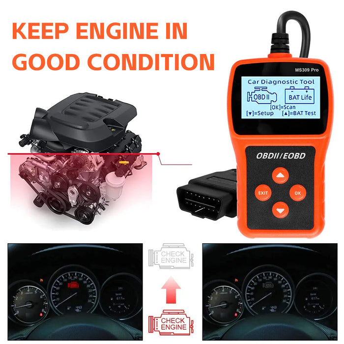 Diagnostic OBD2 Scan Tool Car Fault Scanner Check Code Reader Battery Life Test