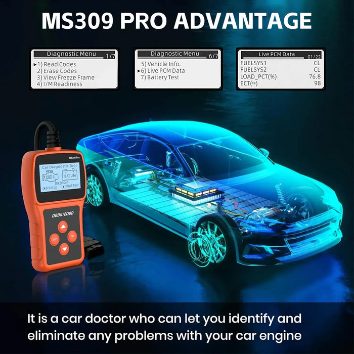 Diagnostic OBD2 Scan Tool Car Fault Scanner Check Code Reader Battery Life Test